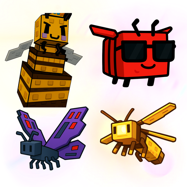 Grow  A Garden Fly Bundle with Disco Bee, Queen Bee, Butterfly and Dragonfly.
