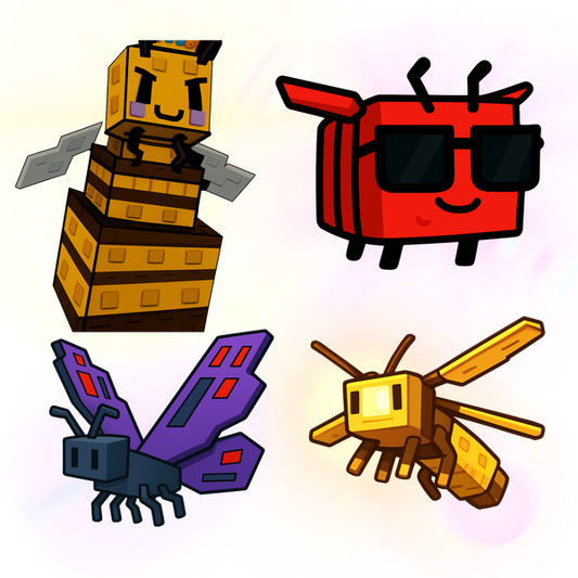 Grow  A Garden Fly Bundle with Disco Bee, Queen Bee, Butterfly and Dragonfly.